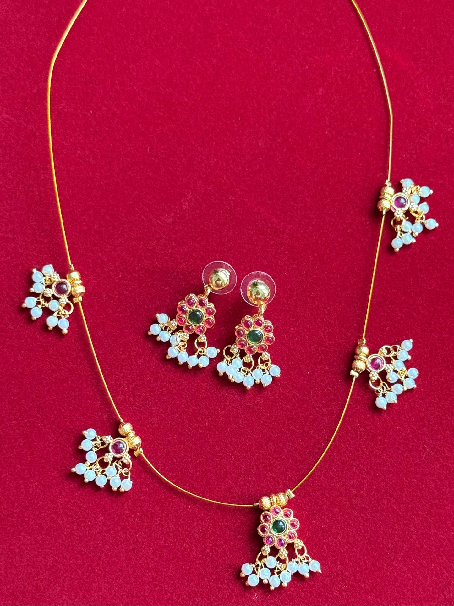 Premium Invisible chain and earrings set (NAC0075-76)