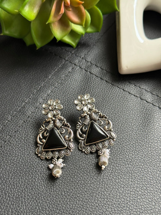 Oxidized Triangle Earrings (NAE0013-14)
