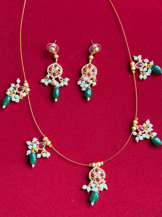 Premium Invisible chain and earrings set (NAC0075-76)
